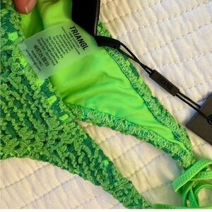 Green crochet Triangl bikini bottoms